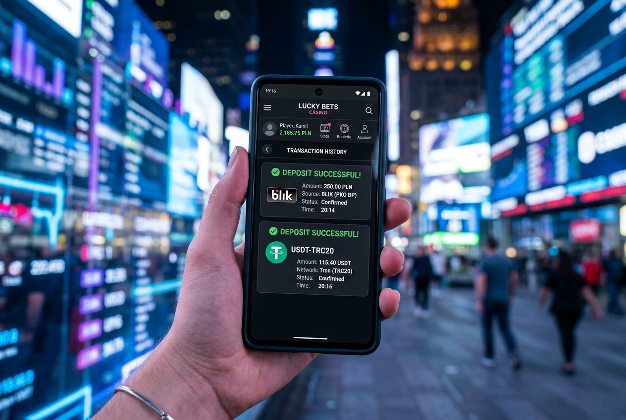 Modern digital payment infrastructure in a 2026 online casino with BLIK and crypto support